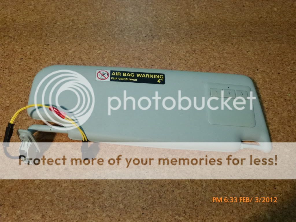 FS Grey Sliding HomeLink Visor with adapter harness VW Vortex